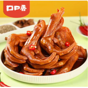 【新品】口口香精品大鸭掌380g零食卤味小吃休闲食品非无骨鸭掌